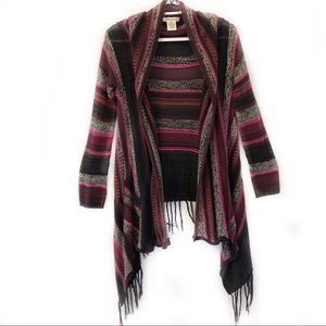 BILLABONG STRIPED LONG SLEEVE BOHO CARDIGAN M